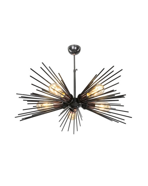 Lampada a sospensione a 5 luci metallo nero Salem MDL3806