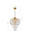 Lampada a sospensione a 3 luci Miranda MDL3831 vetro e oro