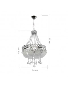 Lampada a Sospensione vetro decorato e pietre effetto cristallo Sare