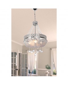 Lampada a Sospensione vetro decorato e pietre effetto cristallo Sare