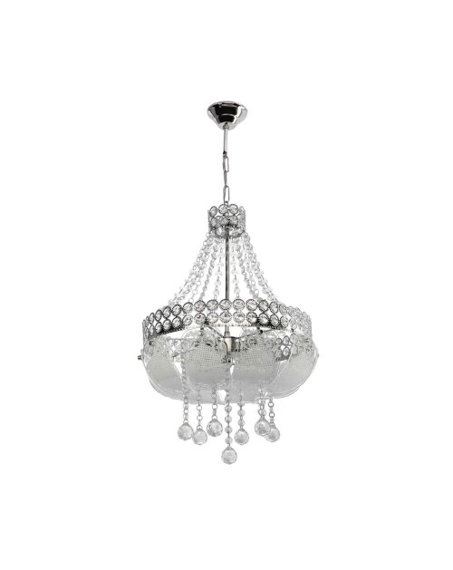 Lampada a sospensione vetro decorato e pietre effetto cristallo Sare MDL3550 colore argento