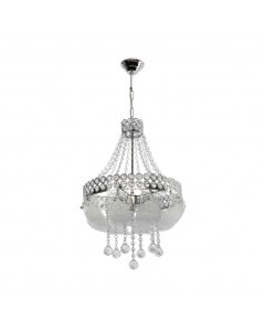 Lampada a sospensione vetro decorato e pietre effetto cristallo Sare MDL3550 colore argento