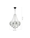 Lampada a sospensione vetro decorato e pietre effetto cristallo Yon MDL3973 colore argento