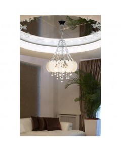 Lampada a Sospensione vetro decorato e pietre effetto cristallo Yon