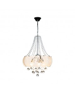 Lampada a Sospensione vetro decorato e pietre effetto cristallo Yon