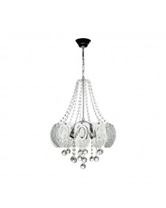 Lampada a sospensione vetro decorato e pietre effetto cristallo Yon MDL3973 colore argento