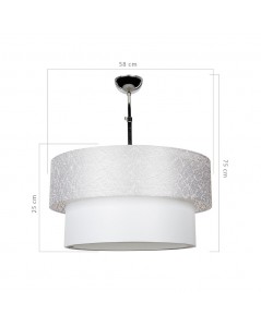 Lampada a Sospensione in tessuto Polo MDL2749 colore grigio
