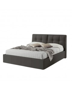 Letto Matrimoniale con Contenitore Melia Ecopelle Colore Grigio Scuro