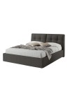 Letto matrimoniale con contenitore Melia ecopelle colore grigio scuro