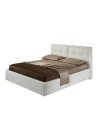 Letto matrimoniale con contenitore Melia ecopelle colore bianco