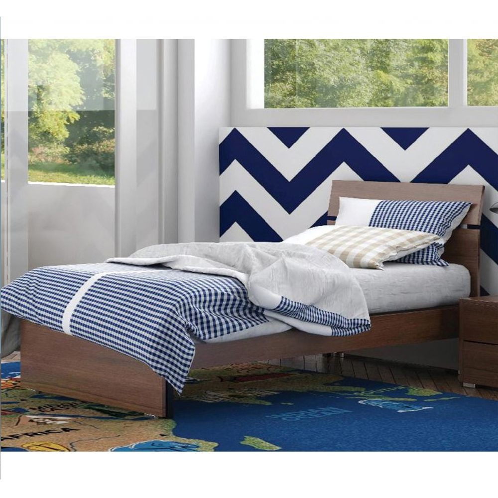 Letto singolo in legno colore noce antico