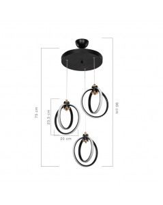 Lampada a Sospensione tre punti luce cerchi LED Felicia ASZ1593