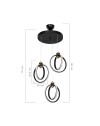 Lampada a sospensione tre punti luce cerchi LED Felicia ASZ1593