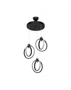 Lampada a sospensione tre punti luce cerchi LED Felicia ASZ1593