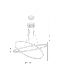 Lampada a Sospensione due anelli LED Muso MDL4438 colore bianco
