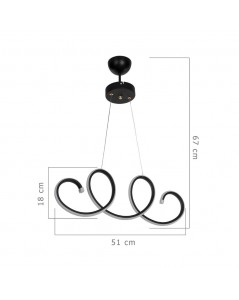 Lampada a Sospensione LED forma spirale Afra MDL4441 colore nero