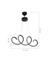 Lampada a sospensione LED forma spirale Afra MDL4441 colore nero