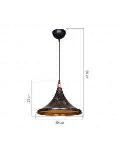 Lampada a Sospensione metallo nero e oro Kalyon prezzo