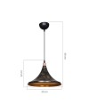Lampada a sospensione metallo Kalyon ASZ1650 colore nero e oro