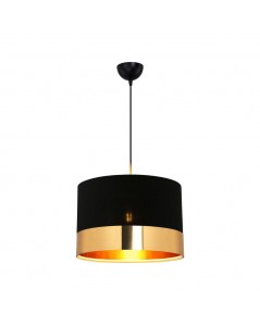 Lampada a Sospensione tessuto nero fascia oro Alfina prezzo