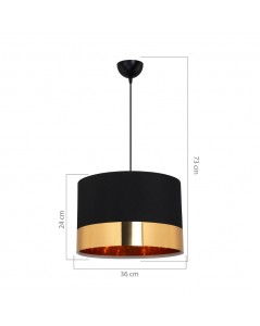 Lampada a Sospensione tessuto nero fascia oro Alfina prezzo