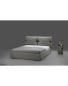 Letto matrimoniale contenitore Grenoble nabuk colore grigio
