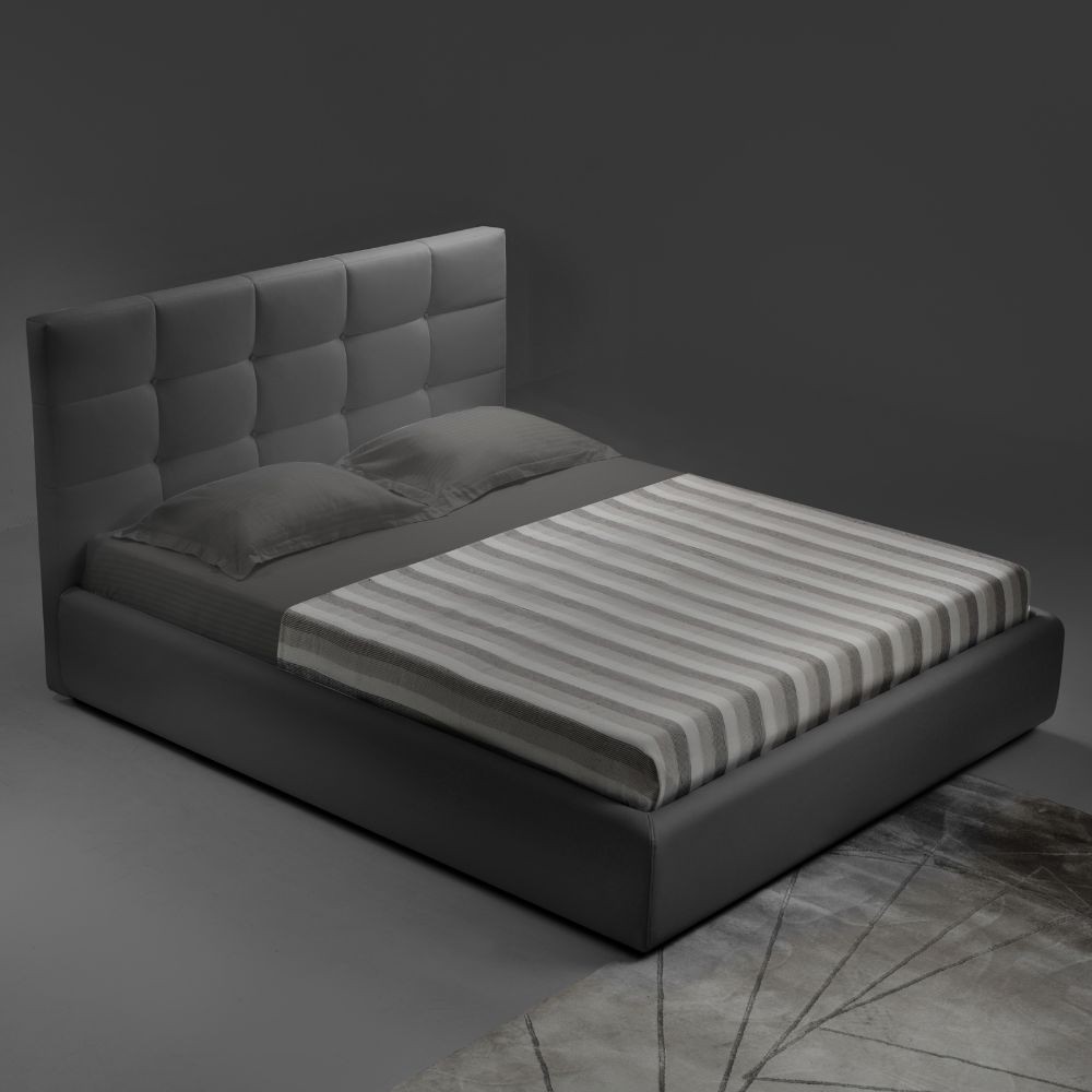 Letto matrimoniale con contenitore Napoli colore grigio