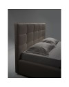 Letto matrimoniale con contenitore Napoli ecopelle colore tortora