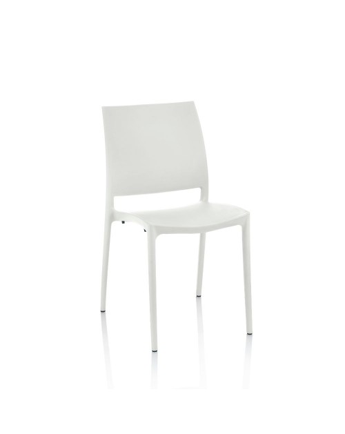 Set 4 Sedia polipropilene Curtis colore bianco