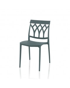 Sedia Polipropilene schienale disegno geometrico Salim grigio metal
