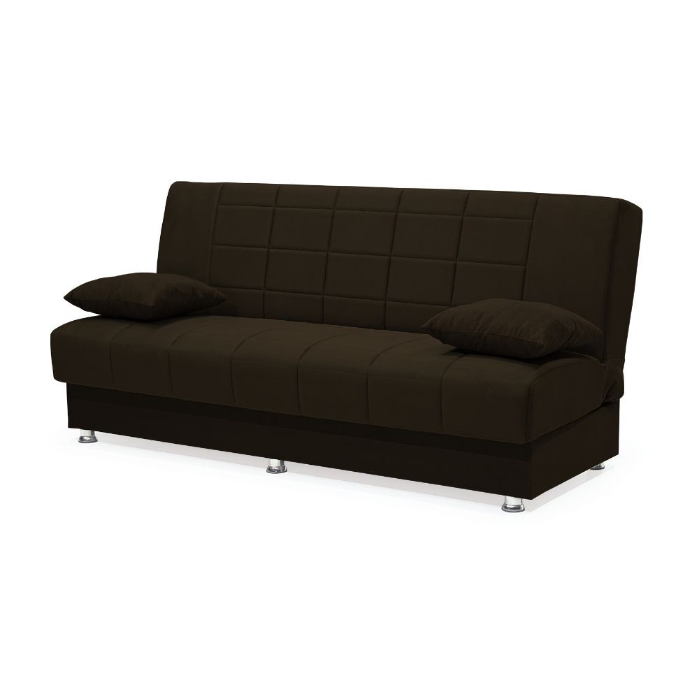 Divano con funzione letto e contenitore Braga marrone 191x55x90h