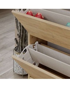 Scarpiera Quattro Ante a Ribalta SHC540OAK 73x26x154,5 Colore Rovere
