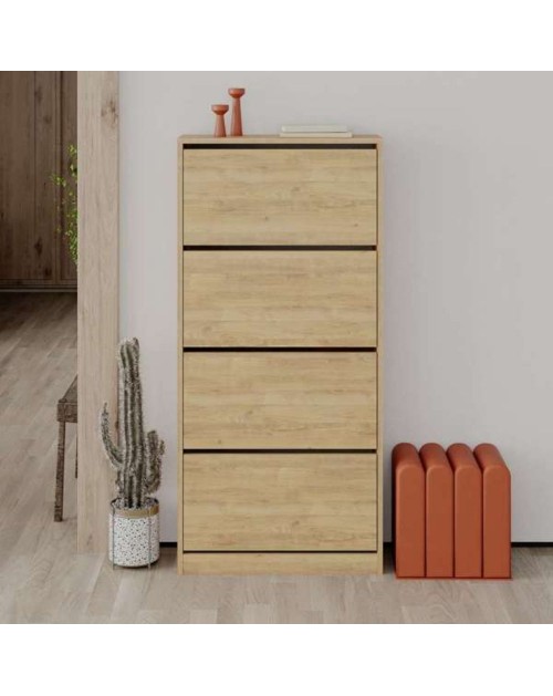 Scarpiera quattro ante a ribalta SHC540OAK 73x26x154,5 colore rovere