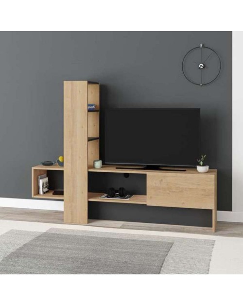 Mobile porta Tv Troya con anta a ribalta 180 cm colore rovere antracite