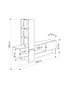 Mobile porta Tv Troya con anta a ribalta 180 cm colore bianco antracite