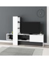 Mobile porta Tv Troya con anta a ribalta 180 cm colore  bianco antracite