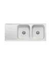 Lavello 2 vasche Granitovero1162vsbip gocciolatoio bianco Samet