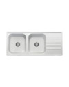 Lavello 2 vasche Granitovero1162vsbip gocciolatoio bianco Samet