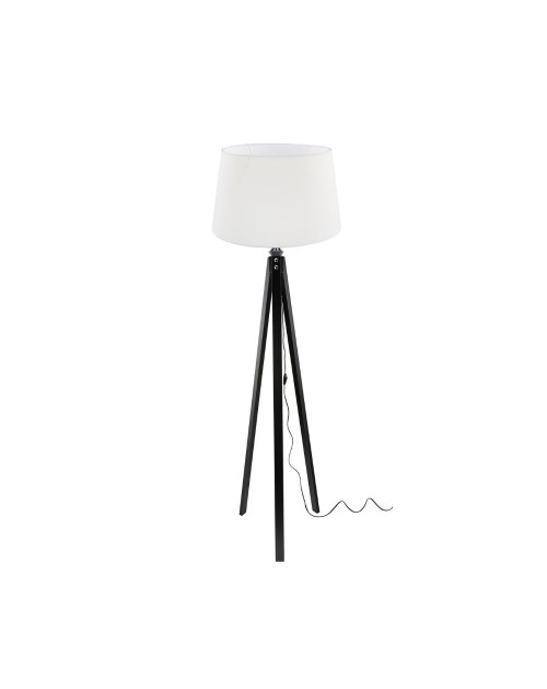Lampada da terra treppiede nera con paralume Tripod bianco DECONE2736
