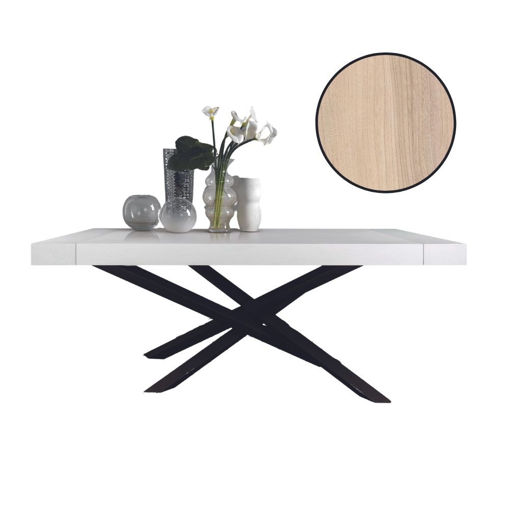 Tavolo allungabile Gondar 160x90 colore olmo con base iron grafite