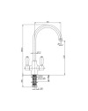 Miscelatore da cucina satinato manopole ceramica bianca Paini 64CN544