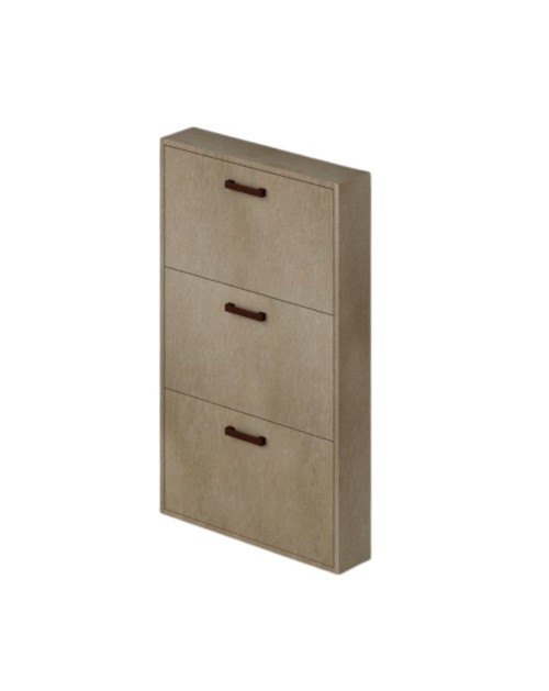 Scarpiera Serena 3 ante slim salvaspazio 108x65x15 colore argilla