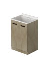 Lavatoio in legno 61x50 due ante colore argilla