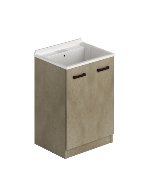 Lavatoio in legno 61x50 due ante colore argilla