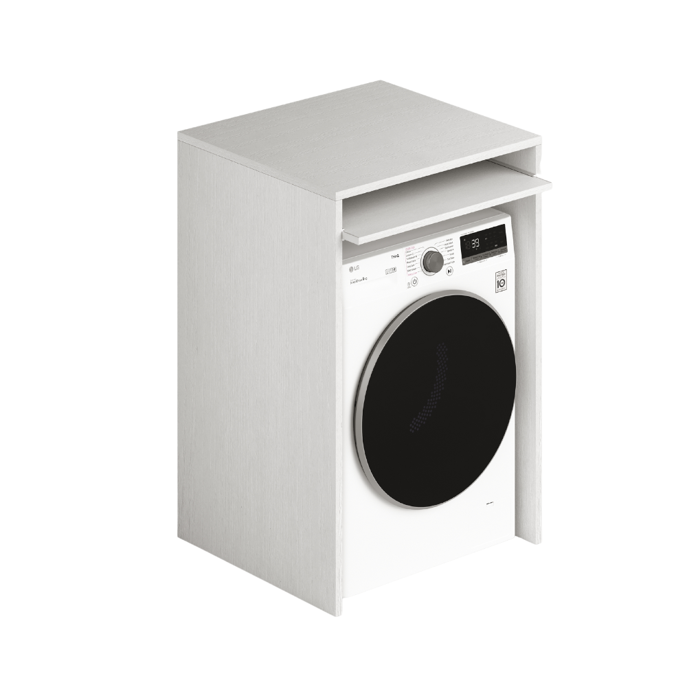 Coprilavatrice in legno ripiano estraibile 71x65x105 colore bianco frassinato