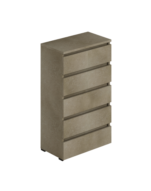 Cassettiera 5 cassetti 75x40x127 MONTATA colore argilla