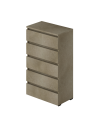 Cassettiera 5 cassetti 75x40x127 MONTATA colore argilla