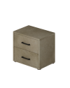Comodino 2 cassetti MONTATO colore argilla 52x36x43H