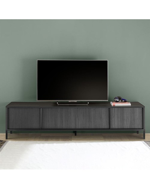 Mobile porta Tv 4 ante Giugi 206x40x51 colore nero frassinato