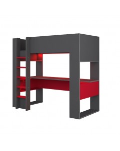 Letto a Castello con Scrivania 5050 Colore Antracite Rosso Prezzo